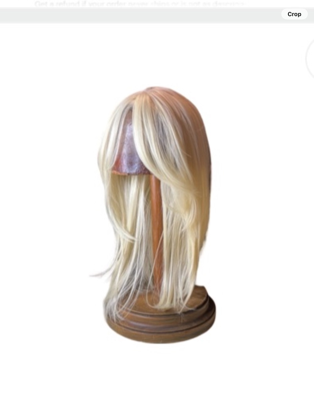 Blonde Long Straight Wig with Curtain Bangs - Women Hair